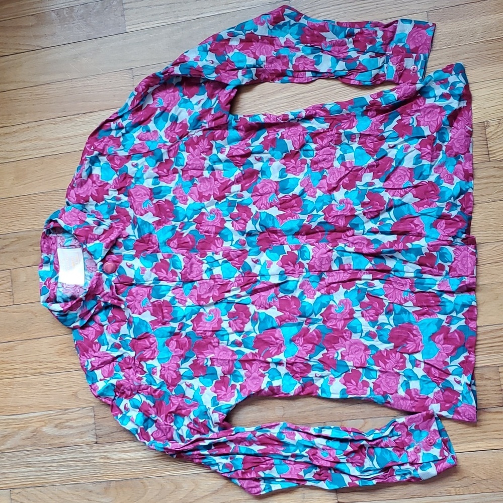 Country‎ Sophisticates By Pendleton floral button down Size 10 Vintage